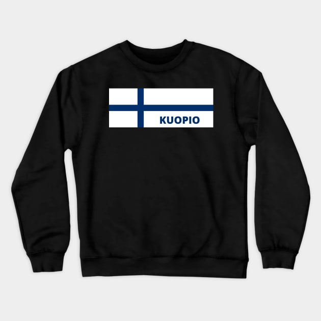 Kuopio City in Finnish Flag Crewneck Sweatshirt by aybe7elf